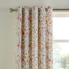 Dunelm Meadow Ditsy Red Blackout Eyelet Curtains