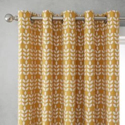 Elements Vete Ochre Reversible Blackout Eyelet Curtains