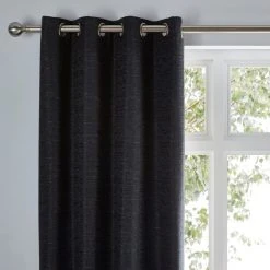 Dunelm Molly Black Eyelet Curtains