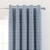 Dunelm Jax Blue Mosaic Blackout Eyelet Curtains