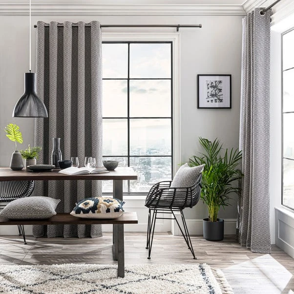 Elements Oslo Navy Blue Eyelet Curtains - Image 2