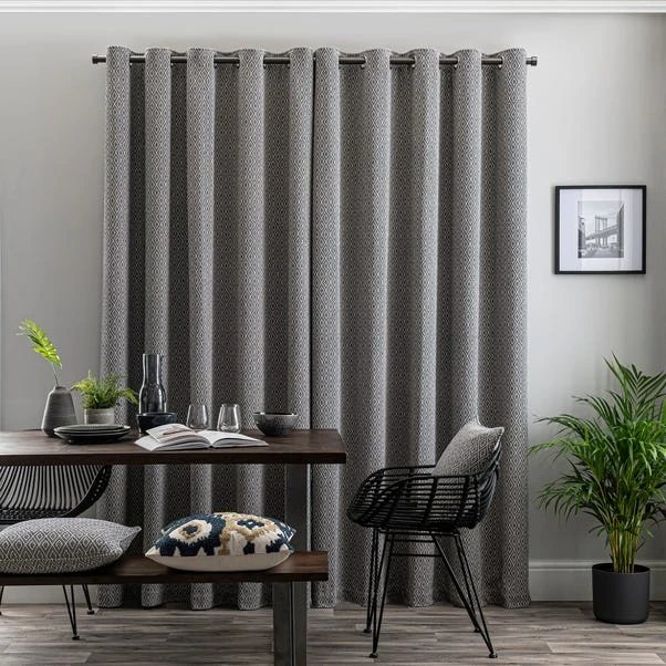 Elements Oslo Navy Blue Eyelet Curtains - Image 4