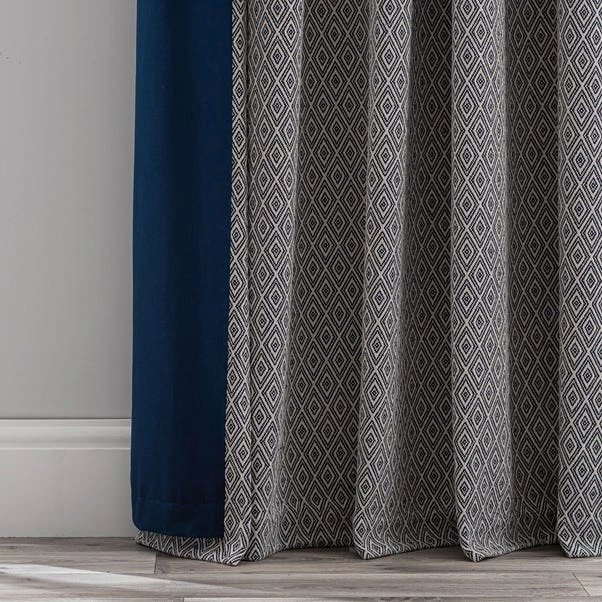 Elements Oslo Navy Blue Eyelet Curtains - Image 6