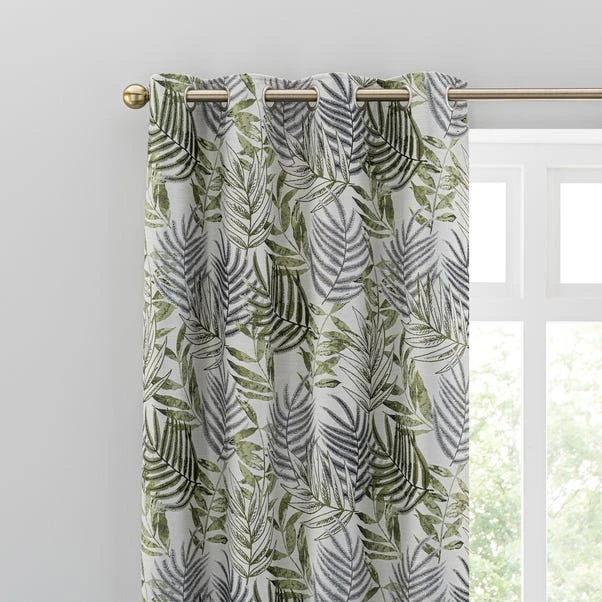 Luxury Collection Leaf Jacquard Fern Eyelet Curtains