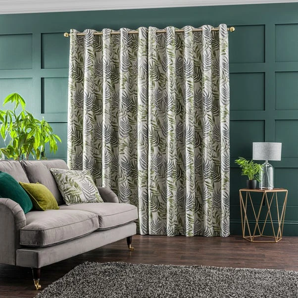 Luxury Collection Leaf Jacquard Fern Eyelet Curtains - Image 4