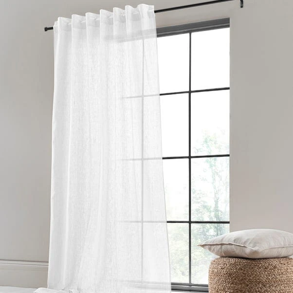 The Edited Life Cartmel Linen White Single Voile Panel - Image 2