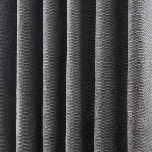 Luxury Collection Oxford Charcoal Chenille Eyelet Curtains - Image 3