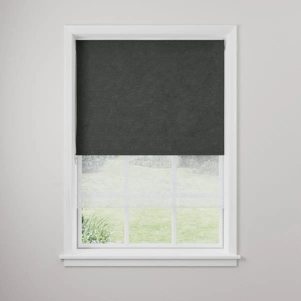 Dunelm Luna Grey Blackout And Pollen Reducing Double Roller Blind - Image 3