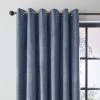 Dunelm Recycled Velour Folkstone Blue Eyelet Curtains