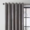 Dunelm Recycled Velour Grey Eyelet Curtains