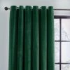 Dunelm Recycled Velour Bottle Green Eyelet Curtains