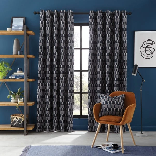 Dunelm Regent Navy Eyelet Curtains - Image 2
