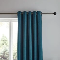 Dunelm Jupiter Peacock Blackout Eyelet Curtains
