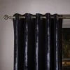 Dunelm Keston Velvet Black Eyelet Curtains