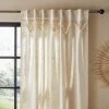 Dunelm Macrame Border Ecru Hidden Tab Top Single Voile
