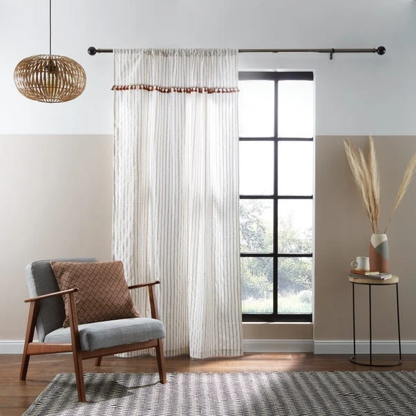 Dunelm Lana Tassel Butterscotch Slot Top Single Voile Panel - Image 2