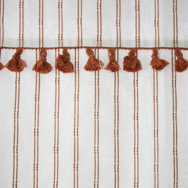 Dunelm Lana Tassel Butterscotch Slot Top Single Voile Panel - Image 3