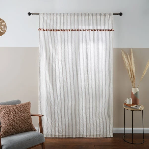 Dunelm Lana Tassel Butterscotch Slot Top Single Voile Panel - Image 4