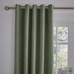 Dunelm Wynter Olive Thermal Eyelet Curtains