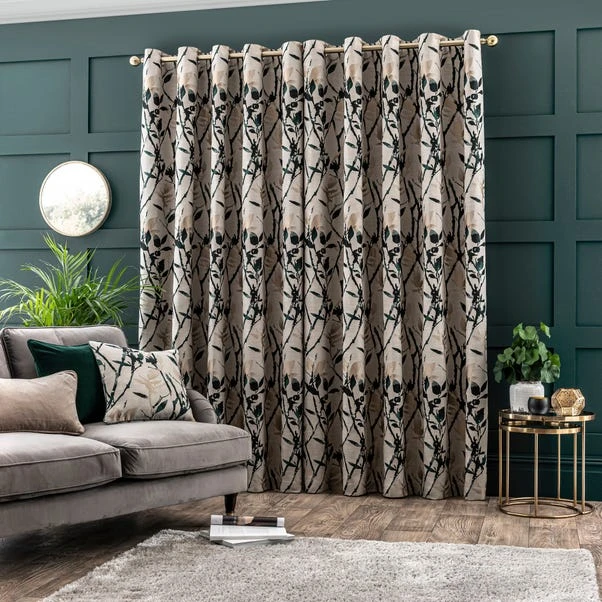 Dunelm Zen Peacock Jacquard Eyelet Curtains - Image 4