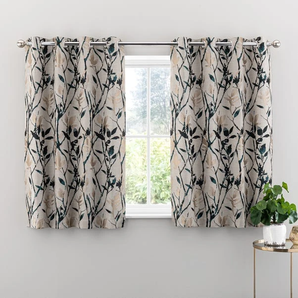 Dunelm Zen Peacock Jacquard Eyelet Curtains - Image 5