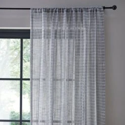 Dunelm Checked Semi Sheer Voile