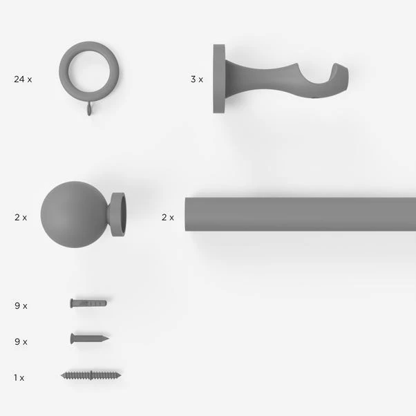 Dunelm Enzo Wood Fixed Curtain Pole - Image 5