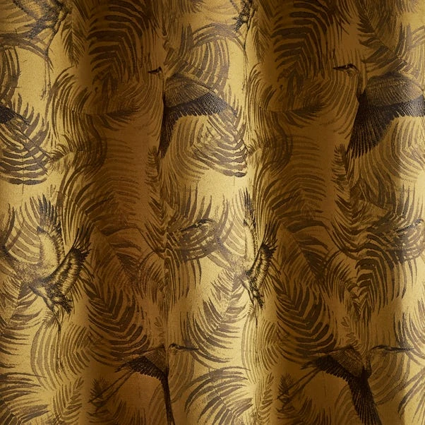 Dunelm Crane Old Gold Eyelet Curtains - Image 3