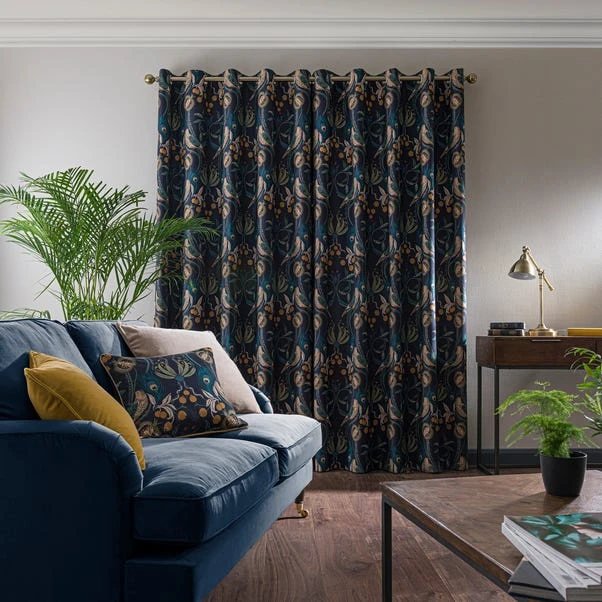 Dunelm Havisham Navy Eyelet Curtains - Image 4