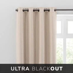 Dunelm Montreal Ultra Blackout Pebble Eyelet Curtains