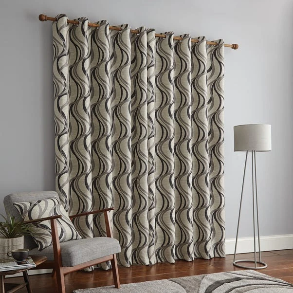 Dunelm Mirage Charcoal Eyelet Curtains - Image 4