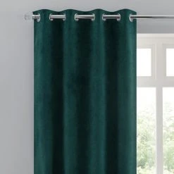 Dunelm Margot Jade Matt Velour Eyelet Curtains