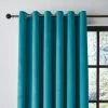 Dunelm Recycled Velour Teal Eyelet Curtains