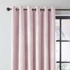 Dunelm Recycled Velour Blush Eyelet Curtains