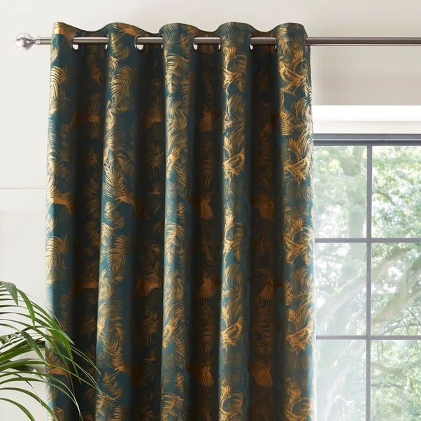Dunelm Crane Emerald Eyelet Curtains