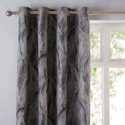 Dunelm Malawi Graphite Eyelet Curtains