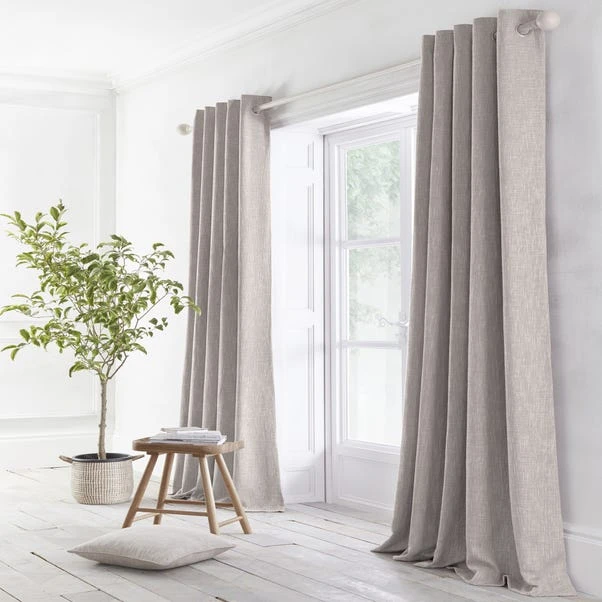 Appletree Loft Boucle Grey Eyelet Curtains - Image 2
