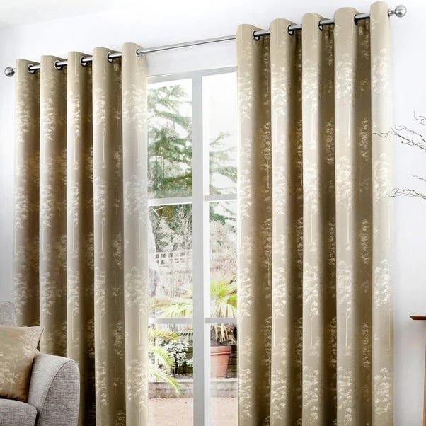 Curtina Elmwood Stone Eyelet Curtains - Image 2