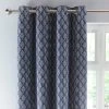 Dunelm Connor Tree Folkestone Blue Eyelet Curtains