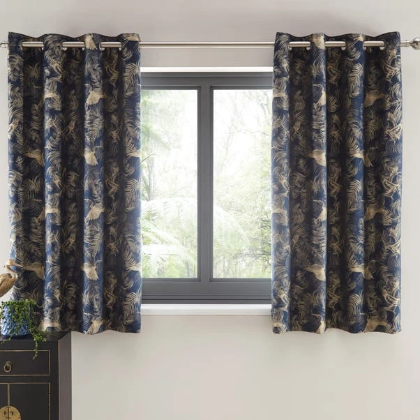 Dunelm Crane Navy Eyelet Curtains - Image 6