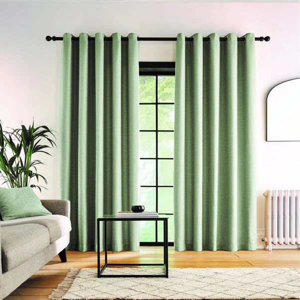 Dunelm Bondi Sage Eyelet Curtains - Image 2