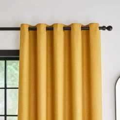 Dunelm Bondi Old Gold Eyelet Curtains