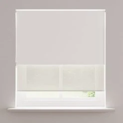 Dunelm Sheer White Blackout Double Roller Blind
