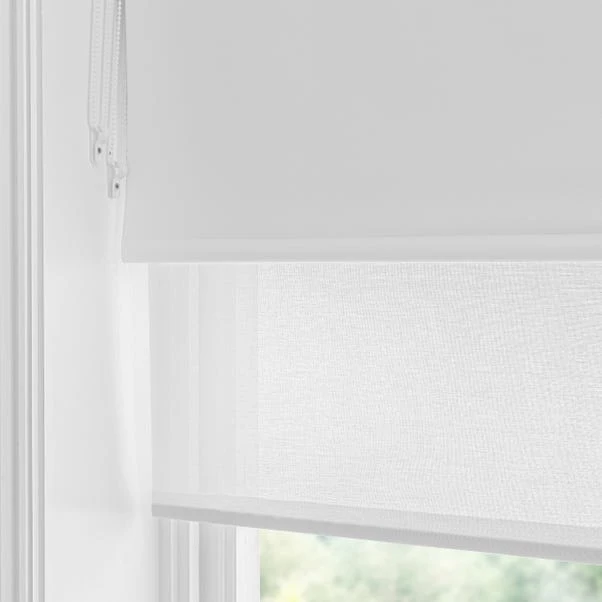 Dunelm Sheer White Blackout Double Roller Blind - Image 5