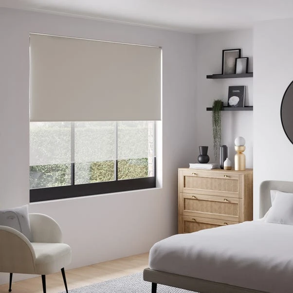 Dunelm Sheer Dove Grey Blackout Double Roller Blind - Image 2