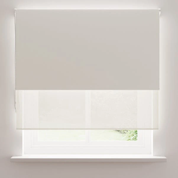 Dunelm Sheer Dove Grey Blackout Double Roller Blind - Image 3