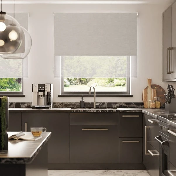 Dunelm Sheer Dove Grey Blackout Double Roller Blind - Image 4