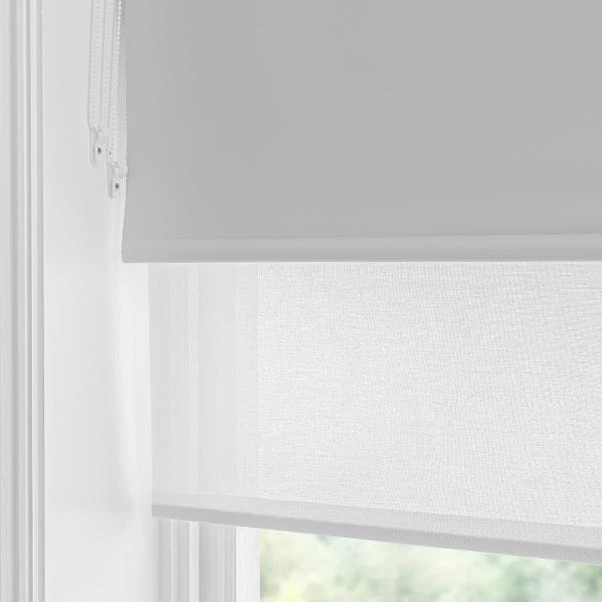 Dunelm Sheer Dove Grey Blackout Double Roller Blind - Image 5