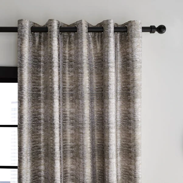 Dunelm Islington Stripe Champagne Eyelet Curtains