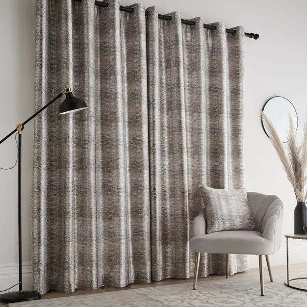 Dunelm Islington Stripe Champagne Eyelet Curtains - Image 4